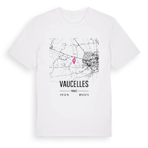 Vaucelles karta t-shirt – ekologisk bomull t-shirt från Pinshirt