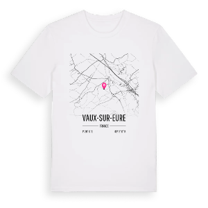Vaux-sur-Eure karta t-shirt – ekologisk bomull t-shirt från Pinshirt