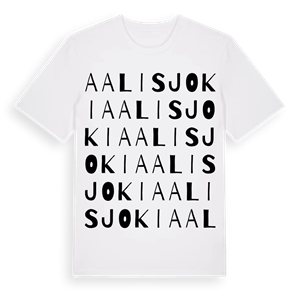 Aalisjoki ordlek t-shirt – ekologisk bomull t-shirt från Pinshirt