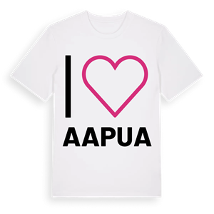 Jag älskar Aapua t-shirt stort tryck – ekologisk bomull t-shirt från Pinshirt
