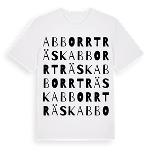 Abborrträsk ordlek t-shirt – ekologisk bomull t-shirt från Pinshirt