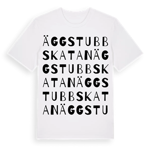 Äggstubbskatan ordlek t-shirt – ekologisk bomull t-shirt från Pinshirt