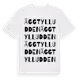White t-shirt med Äggtylludden ordlek t-shirt