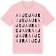 Pink Cotton t-shirt med Aijejaur ordlek t-shirt