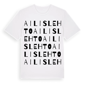 Ailislehto ordlek t-shirt – ekologisk bomull t-shirt från Pinshirt