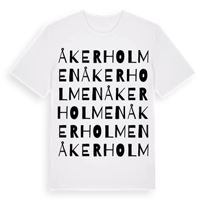 Åkerholmen ordlek t-shirt – ekologisk bomull t-shirt från Pinshirt