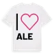 White t-shirt med Jag älskar Ale t-shirt stort tryck