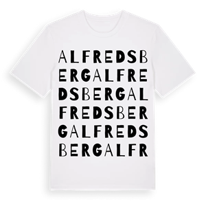 Alfredsberg ordlek t-shirt – ekologisk bomull t-shirt från Pinshirt