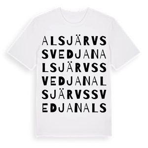 Alsjärvssvedjan ordlek t-shirt – ekologisk bomull t-shirt från Pinshirt