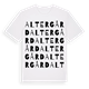 White t-shirt med Altergård ordlek t-shirt