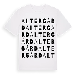 Altergård ordlek t-shirt – ekologisk bomull t-shirt från Pinshirt