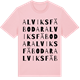 Pink Cotton t-shirt med Alviks fäbodar ordlek t-shirt