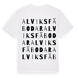 Alviks fäbodar ordlek t-shirt – ekologisk bomull t-shirt från Pinshirt