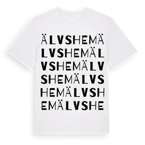 Älvshem ordlek t-shirt – ekologisk bomull t-shirt från Pinshirt