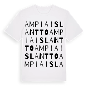 Ampiaislantto ordlek t-shirt – ekologisk bomull t-shirt från Pinshirt