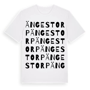 Ängestorp ordlek t-shirt – ekologisk bomull t-shirt från Pinshirt