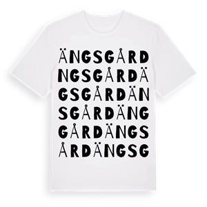 Ängsgård ordlek t-shirt – ekologisk bomull t-shirt från Pinshirt
