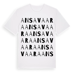 Ansavaara ordlek t-shirt – ekologisk bomull t-shirt från Pinshirt