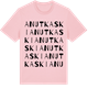 Pink Cotton t-shirt med Anutkaski ordlek t-shirt