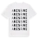 White t-shirt med Aresåive ordlek t-shirt