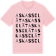 Pink Cotton t-shirt med Askasselät ordlek t-shirt