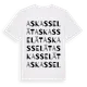 White t-shirt med Askasselät ordlek t-shirt