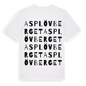 Asplövberget ordlek t-shirt – ekologisk bomull t-shirt från Pinshirt