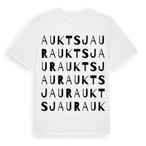 Auktsjaur ordlek t-shirt – ekologisk bomull t-shirt från Pinshirt