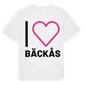 Jag älskar Bäckås t-shirt stort tryck – ekologisk bomull t-shirt från Pinshirt