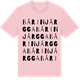 Pink Cotton t-shirt med Bárinjárgga ordlek t-shirt