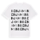 White t-shirt med Benjamin ordlek t-shirt