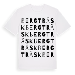 Bergträsk ordlek t-shirt – ekologisk bomull t-shirt från Pinshirt