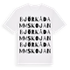 White t-shirt med Björkådammskojan ordlek t-shirt