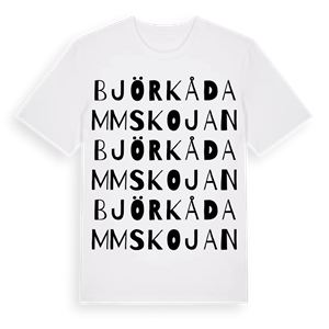 Björkådammskojan ordlek t-shirt – ekologisk bomull t-shirt från Pinshirt