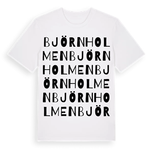 Björnholmen ordlek t-shirt – ekologisk bomull t-shirt från Pinshirt