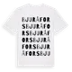 White t-shirt med Bjuråfors ordlek t-shirt