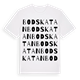 White t-shirt med Bodskatan ordlek t-shirt