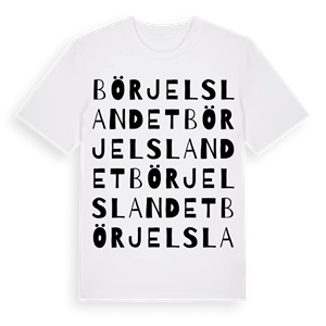 Börjelslandet ordlek t-shirt – ekologisk bomull t-shirt från Pinshirt