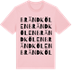 Pink Cotton t-shirt med Brändkölen ordlek t-shirt