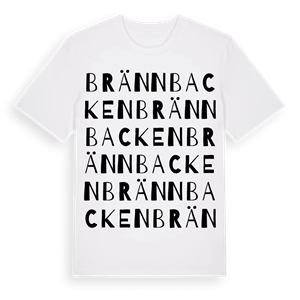 Brännbacken ordlek t-shirt – ekologisk bomull t-shirt från Pinshirt