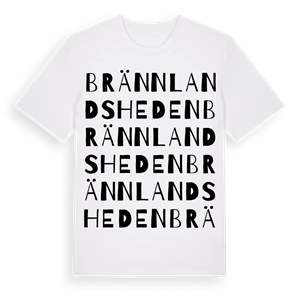 Brännlandsheden ordlek t-shirt – ekologisk bomull t-shirt från Pinshirt