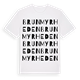 White t-shirt med Brunmyrheden ordlek t-shirt