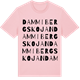Pink Cotton t-shirt med Dammibergskojan ordlek t-shirt