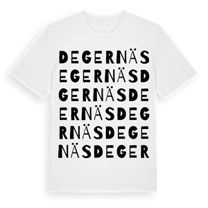 Degernäs ordlek t-shirt – ekologisk bomull t-shirt från Pinshirt