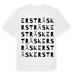Ersträsk ordlek t-shirt – ekologisk bomull t-shirt från Pinshirt