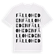 White t-shirt med Fälloheden ordlek t-shirt