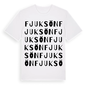Fjuksön ordlek t-shirt – ekologisk bomull t-shirt från Pinshirt