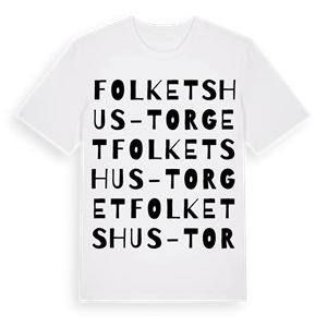 Folkets hus-torget ordlek t-shirt – ekologisk bomull t-shirt från Pinshirt