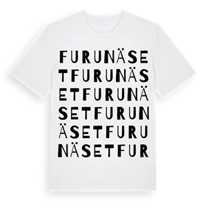 Furunäset ordlek t-shirt – ekologisk bomull t-shirt från Pinshirt