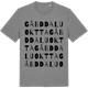Mid Heather Gray t-shirt med Gåbddaluoktta ordlek t-shirt